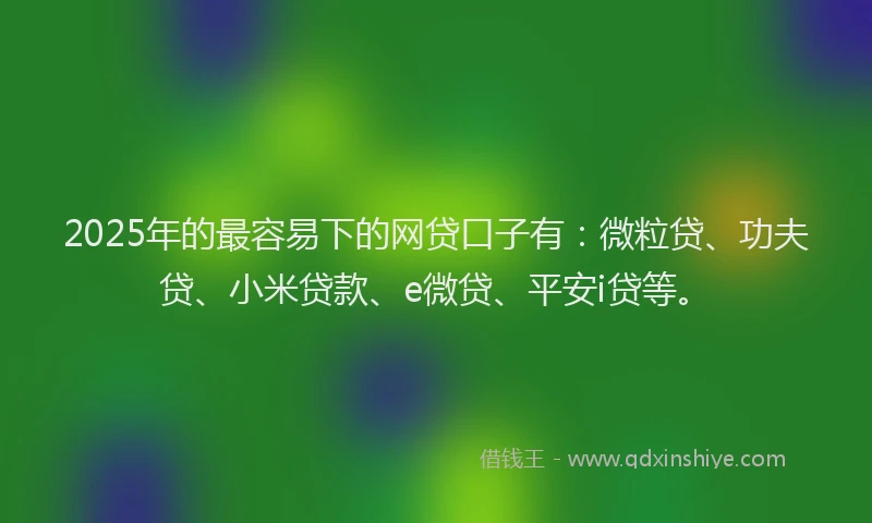 2025年的最容易下的网贷口子有：微粒贷、功夫贷、小米贷款、e微贷、平安i贷等。