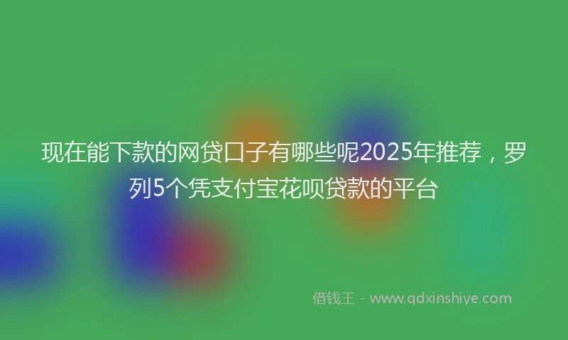 现在能下款的网贷口子有哪些呢2025年推荐，罗列5个凭支付宝花呗贷款的平台