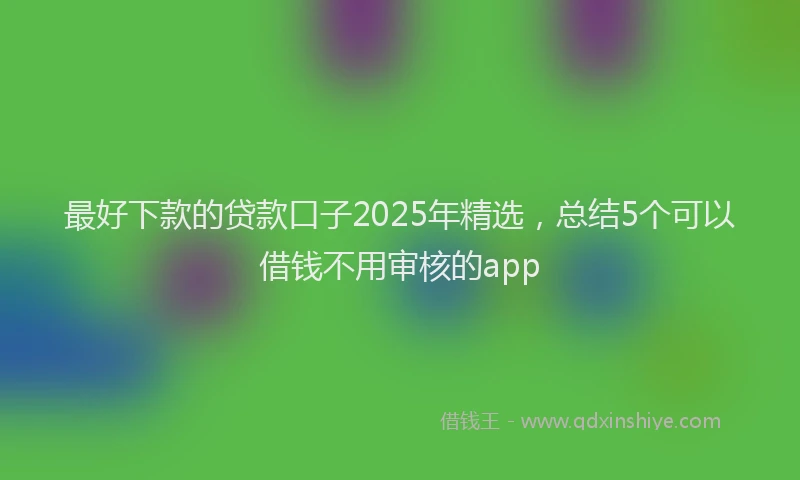 最好下款的贷款口子2025年精选，总结5个可以借钱不用审核的app
