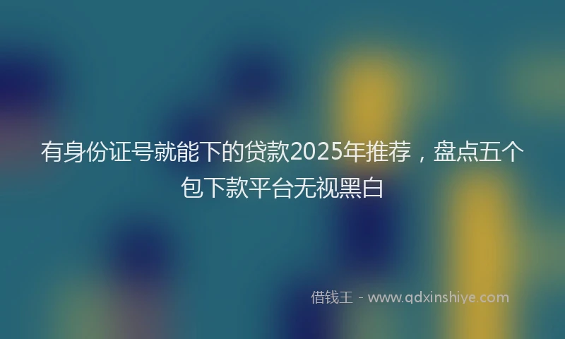 有身份证号就能下的贷款2025年推荐，盘点五个包下款平台无视黑白