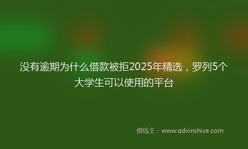 没有逾期为什么借款被拒2025年精选，罗列5个大学生可以使用的平台
