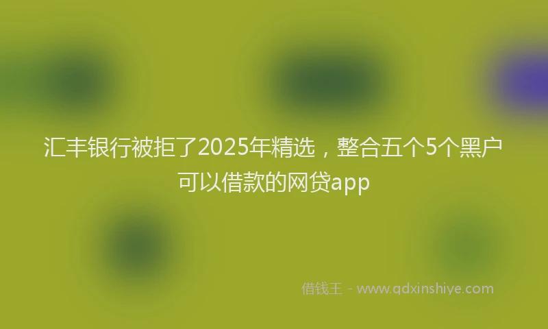 汇丰银行被拒了2025年精选，整合五个5个黑户可以借款的网贷app