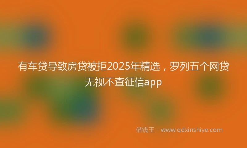 有车贷导致房贷被拒2025年精选，罗列五个网贷无视不查征信app