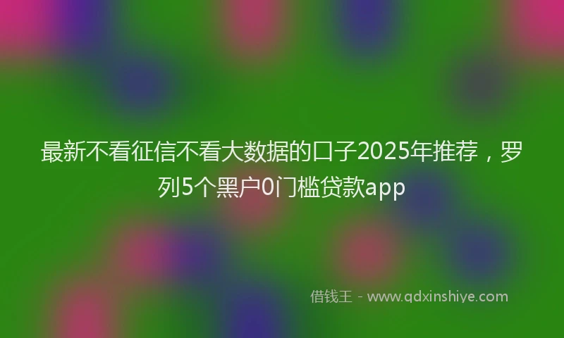 最新不看征信不看大数据的口子2025年推荐，罗列5个黑户0门槛贷款app