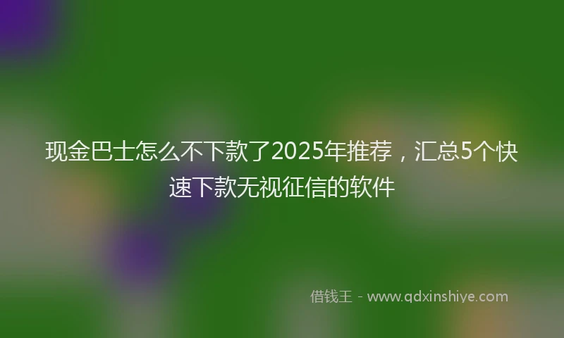 现金巴士怎么不下款了2025年推荐，汇总5个快速下款无视征信的软件