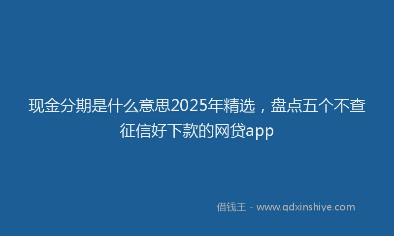 现金分期是什么意思2025年精选，盘点五个不查征信好下款的网贷app