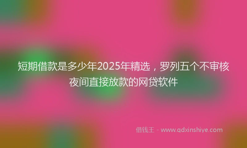 短期借款是多少年2025年精选，罗列五个不审核夜间直接放款的网贷软件