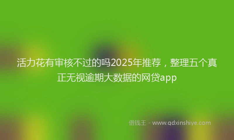 活力花有审核不过的吗2025年推荐，整理五个真正无视逾期大数据的网贷app