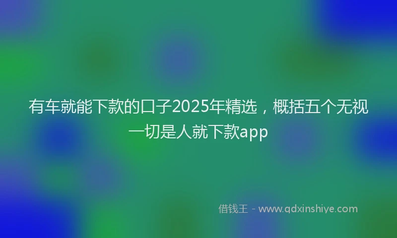 有车就能下款的口子2025年精选，概括五个无视一切是人就下款app