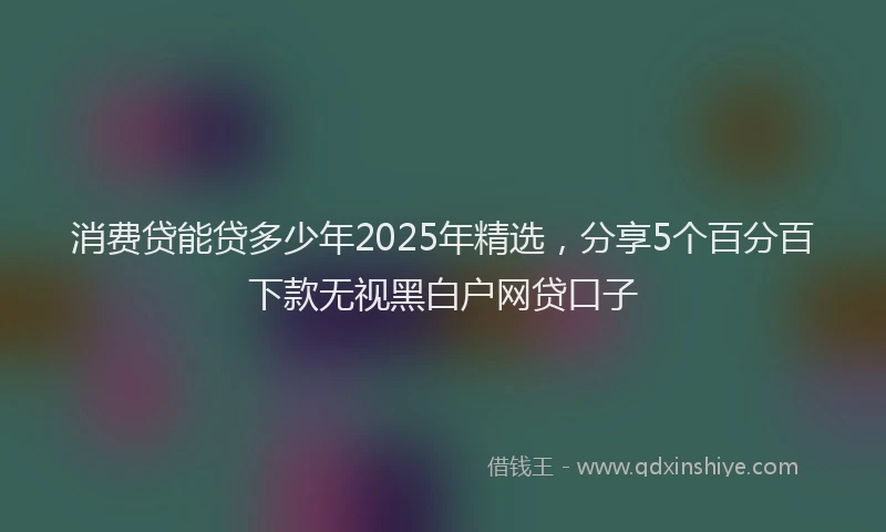 消费贷能贷多少年2025年精选，分享5个百分百下款无视黑白户网贷口子