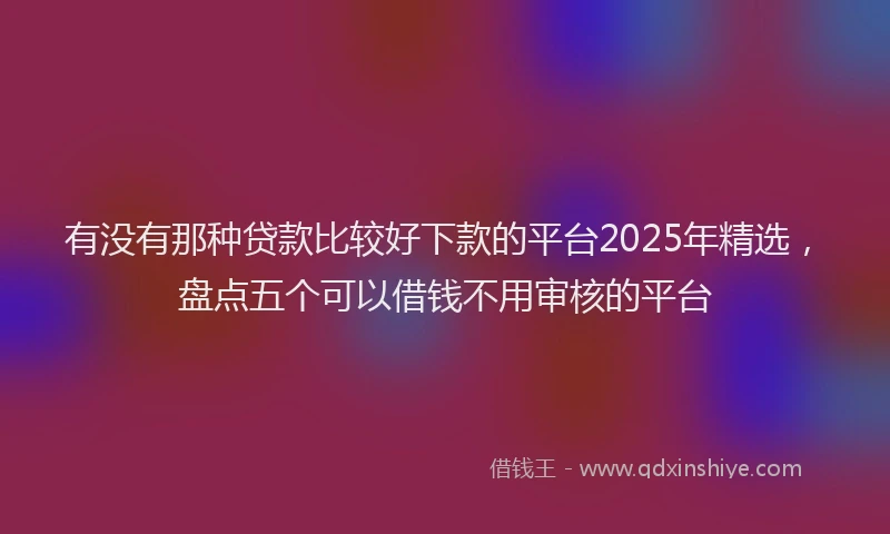 有没有那种贷款比较好下款的平台2025年精选，盘点五个可以借钱不用审核的平台