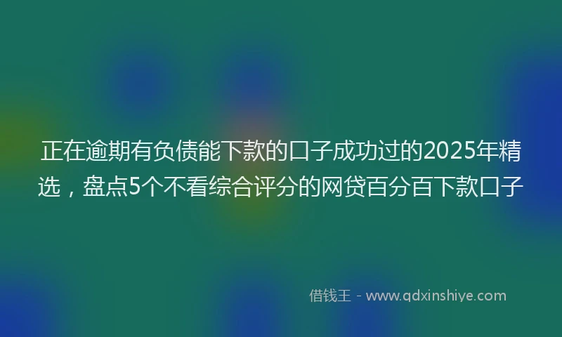 正在逾期有负债能下款的口子成功过的2025年精选，盘点5个不看综合评分的网贷百分百下款口子