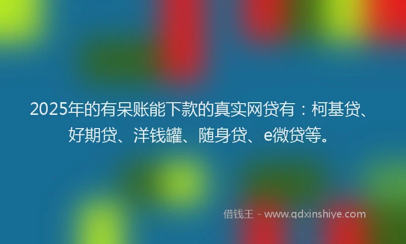 2025年的有呆账能下款的真实网贷有：柯基贷、好期贷、洋钱罐、随身贷、e微贷等。