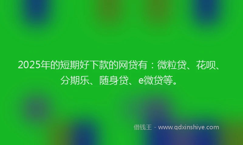 2025年的短期好下款的网贷有：微粒贷、花呗、分期乐、随身贷、e微贷等。