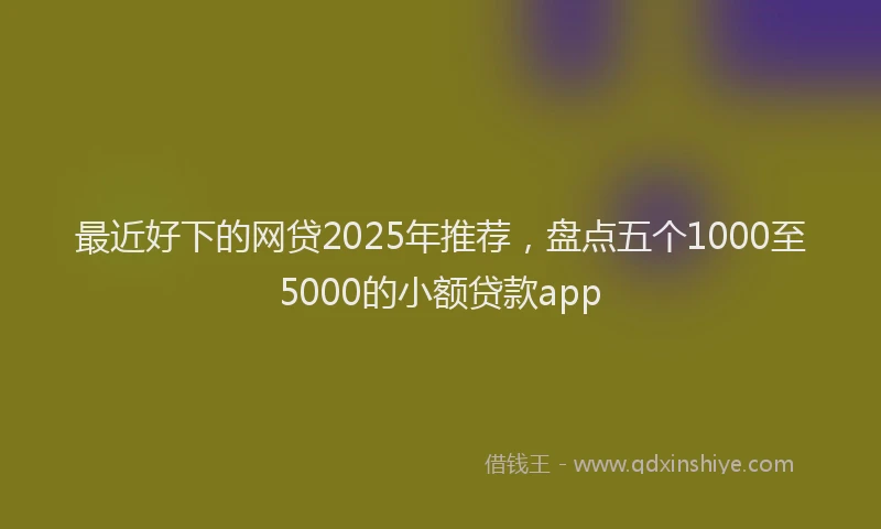 最近好下的网贷2025年推荐，盘点五个1000至5000的小额贷款app