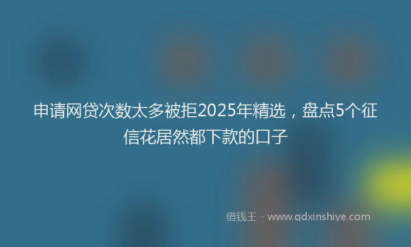 申请网贷次数太多被拒2025年精选，盘点5个征信花居然都下款的口子