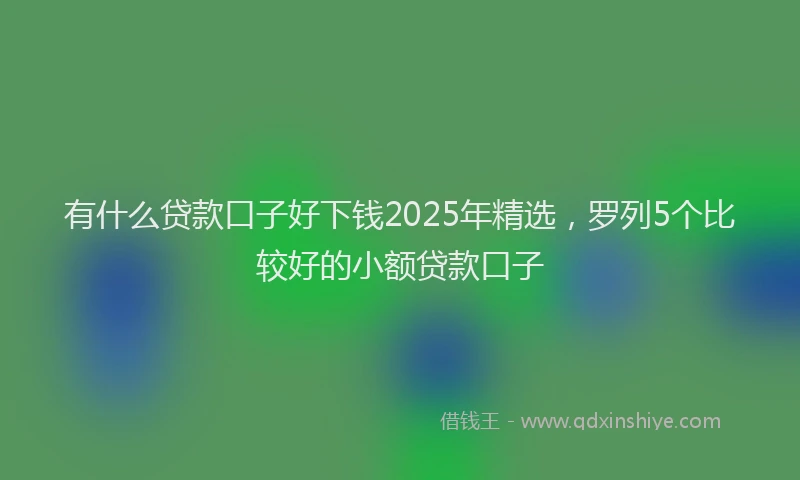 有什么贷款口子好下钱2025年精选，罗列5个比较好的小额贷款口子