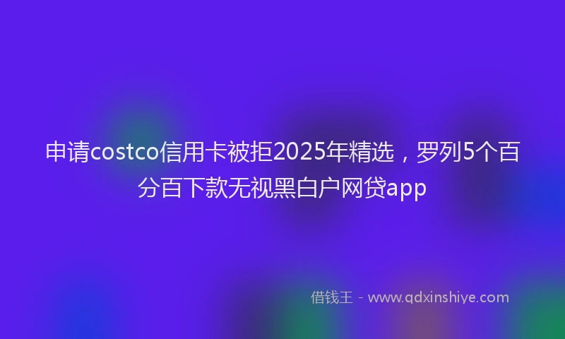 申请costco信用卡被拒2025年精选，罗列5个百分百下款无视黑白户网贷app