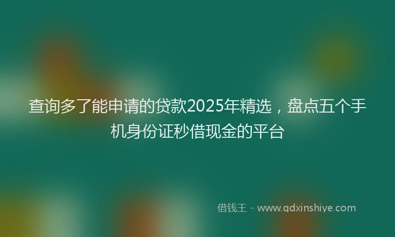 查询多了能申请的贷款2025年精选，盘点五个手机身份证秒借现金的平台