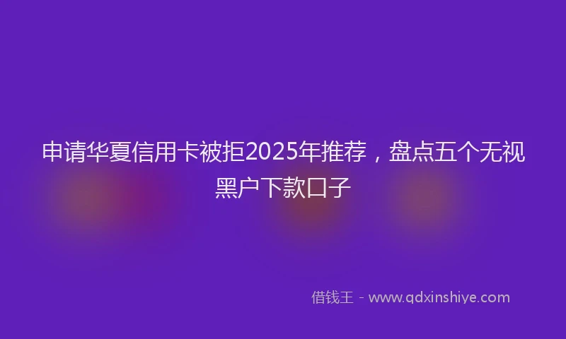申请华夏信用卡被拒2025年推荐，盘点五个无视黑户下款口子
