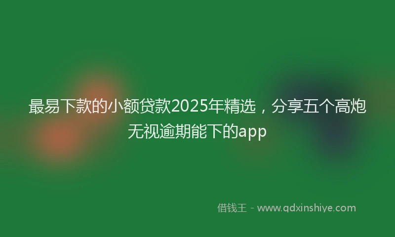 最易下款的小额贷款2025年精选，分享五个高炮无视逾期能下的app