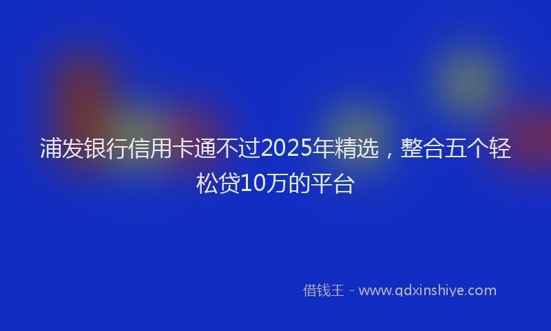 浦发银行信用卡通不过2025年精选，整合五个轻松贷10万的平台