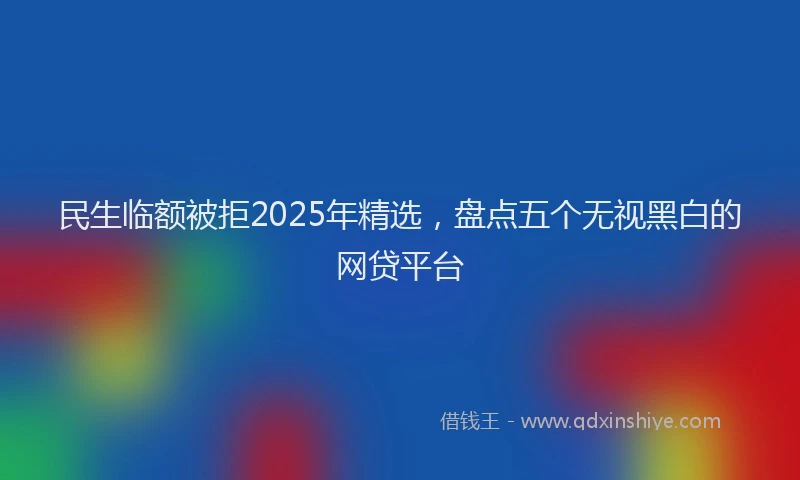 民生临额被拒2025年精选，盘点五个无视黑白的网贷平台