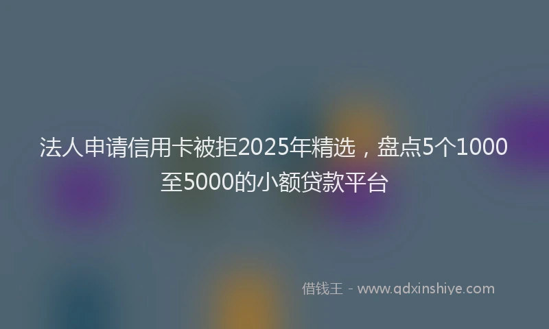 法人申请信用卡被拒2025年精选，盘点5个1000至5000的小额贷款平台