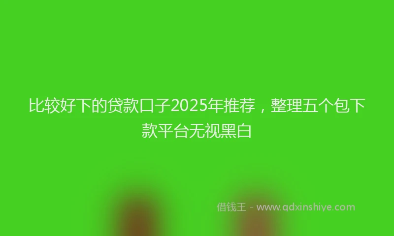 比较好下的贷款口子2025年推荐，整理五个包下款平台无视黑白