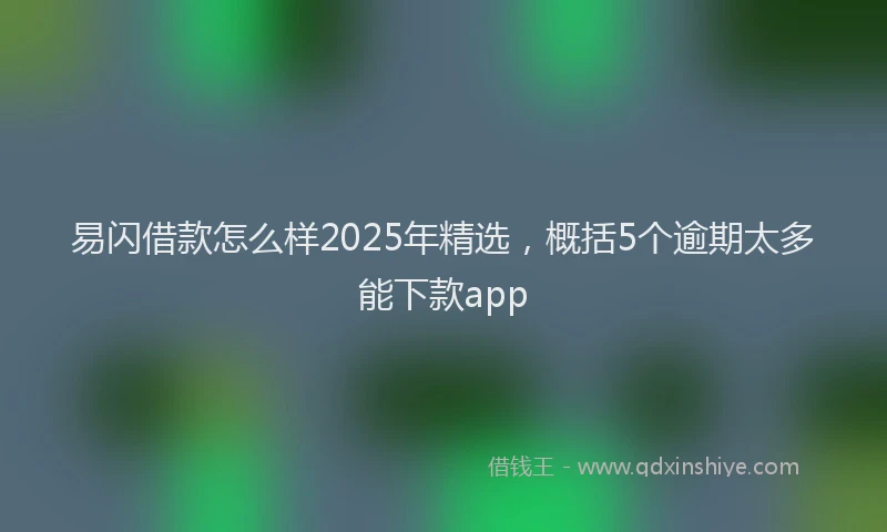 易闪借款怎么样2025年精选，概括5个逾期太多能下款app