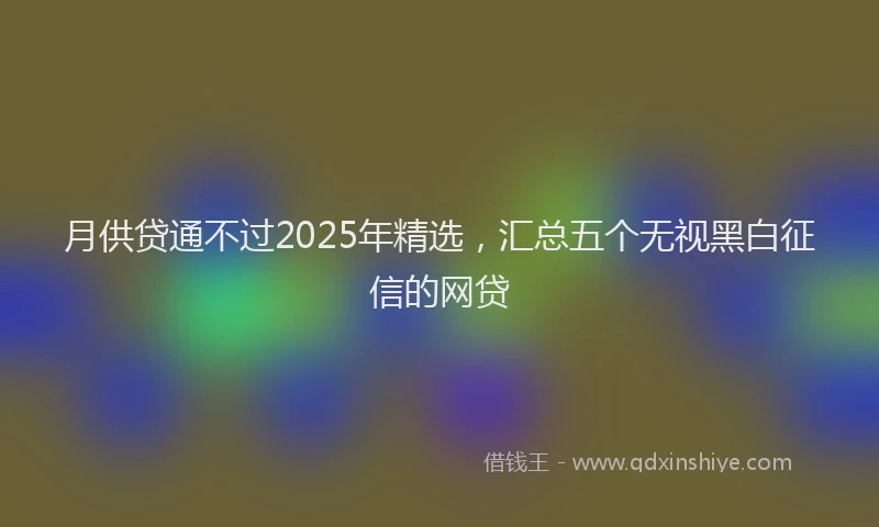 月供贷通不过2025年精选，汇总五个无视黑白征信的网贷