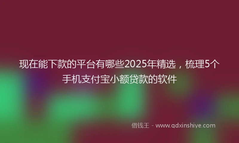 现在能下款的平台有哪些2025年精选，梳理5个手机支付宝小额贷款的软件