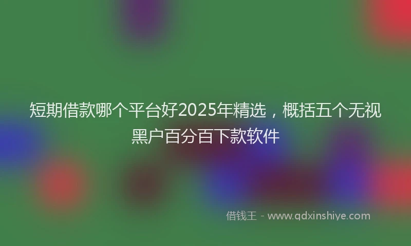 短期借款哪个平台好2025年精选，概括五个无视黑户百分百下款软件