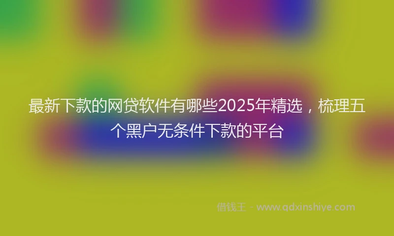 最新下款的网贷软件有哪些2025年精选，梳理五个黑户无条件下款的平台