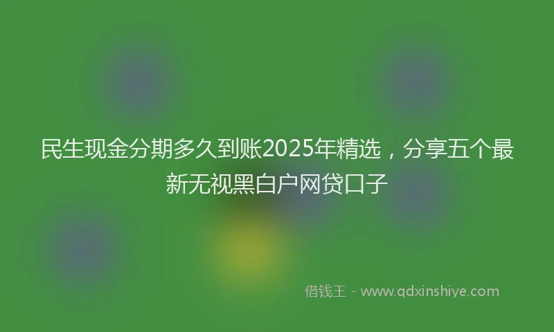 民生现金分期多久到账2025年精选，分享五个最新无视黑白户网贷口子