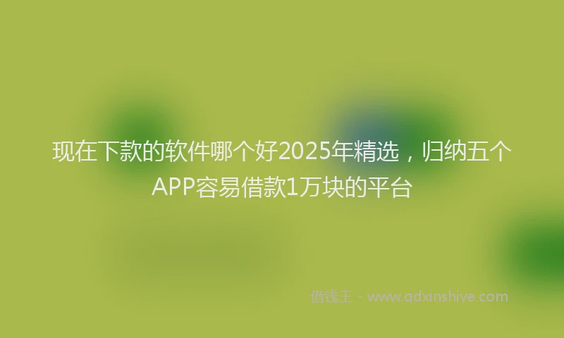 现在下款的软件哪个好2025年精选，归纳五个APP容易借款1万块的平台