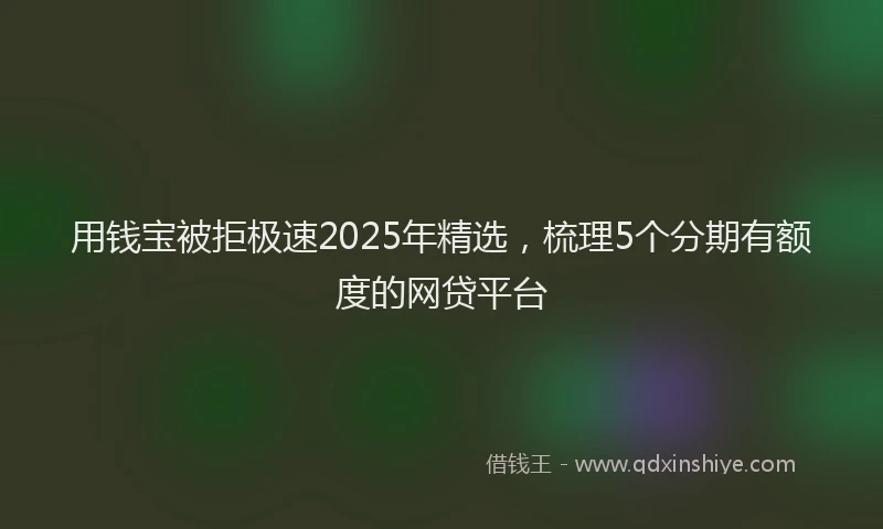 用钱宝被拒极速2025年精选，梳理5个分期有额度的网贷平台