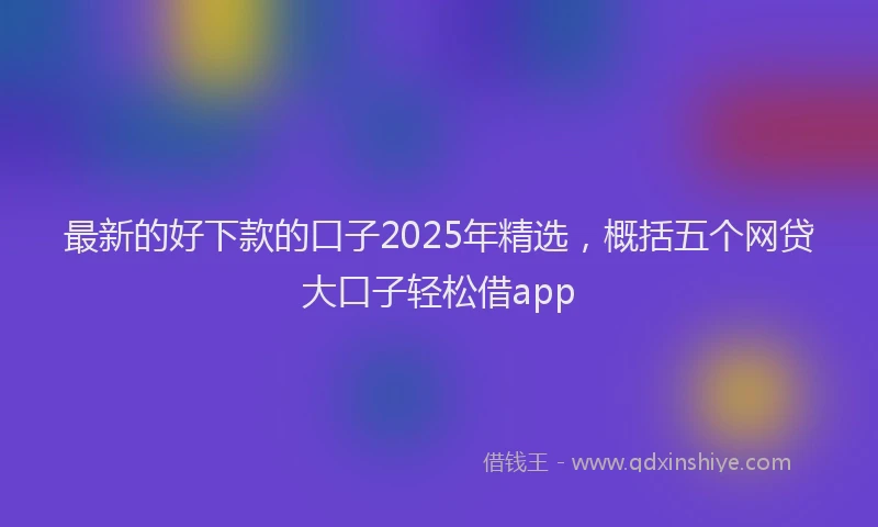 最新的好下款的口子2025年精选，概括五个网贷大口子轻松借app