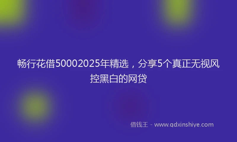 畅行花借50002025年精选，分享5个真正无视风控黑白的网贷