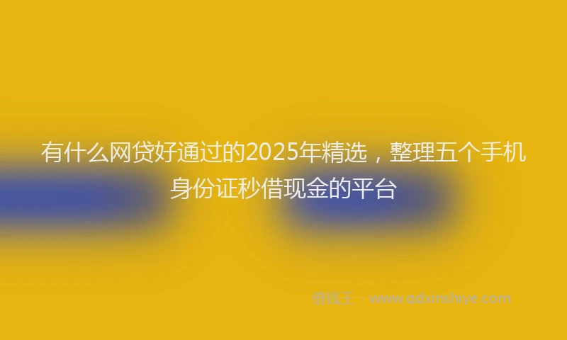 有什么网贷好通过的2025年精选，整理五个手机身份证秒借现金的平台