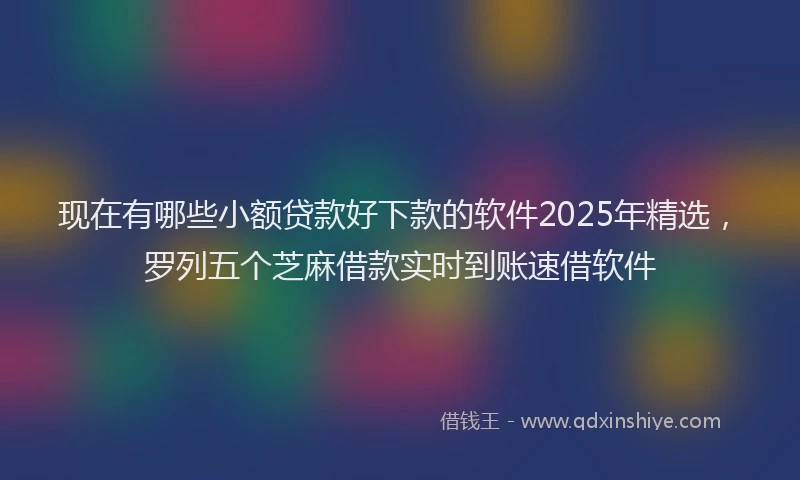 现在有哪些小额贷款好下款的软件2025年精选，罗列五个芝麻借款实时到账速借软件