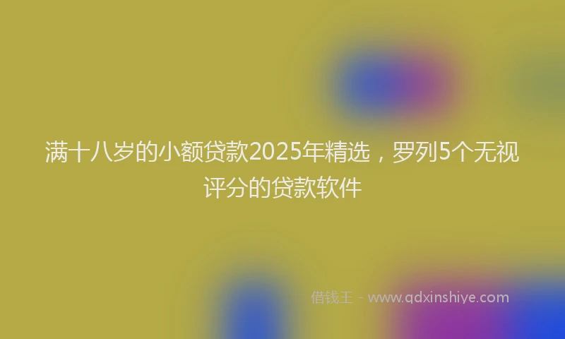 满十八岁的小额贷款2025年精选，罗列5个无视评分的贷款软件
