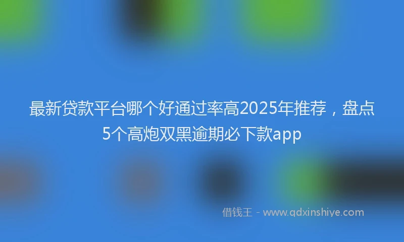 最新贷款平台哪个好通过率高2025年推荐，盘点5个高炮双黑逾期必下款app