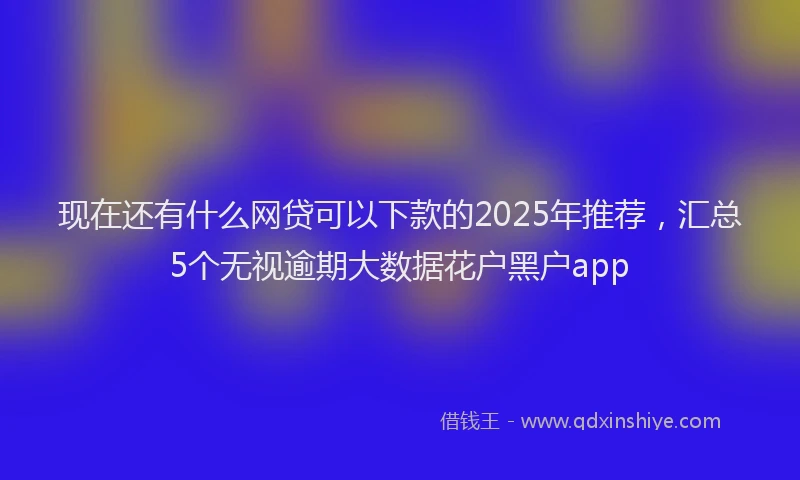 现在还有什么网贷可以下款的2025年推荐，汇总5个无视逾期大数据花户黑户app