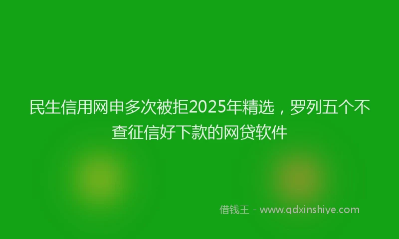 民生信用网申多次被拒2025年精选，罗列五个不查征信好下款的网贷软件