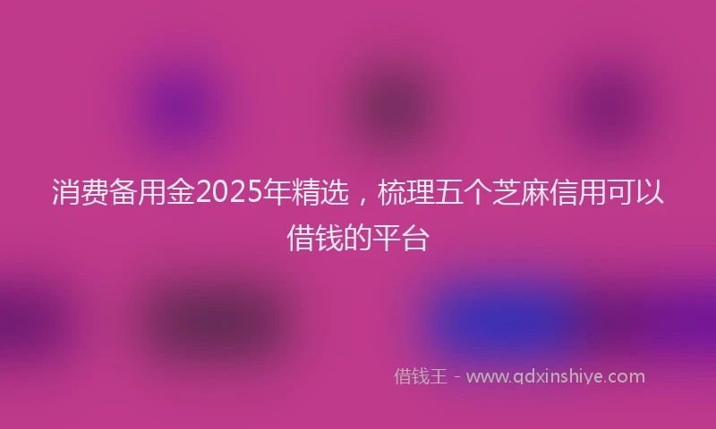 消费备用金2025年精选，梳理五个芝麻信用可以借钱的平台