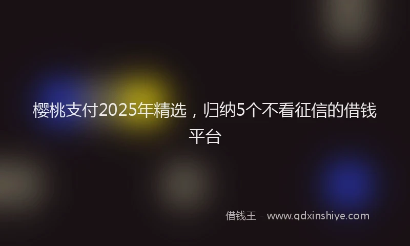 樱桃支付2025年精选，归纳5个不看征信的借钱平台