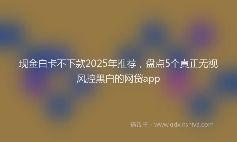 现金白卡不下款2025年推荐，盘点5个真正无视风控黑白的网贷app
