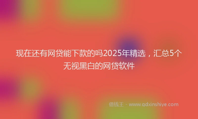 现在还有网贷能下款的吗2025年精选，汇总5个无视黑白的网贷软件