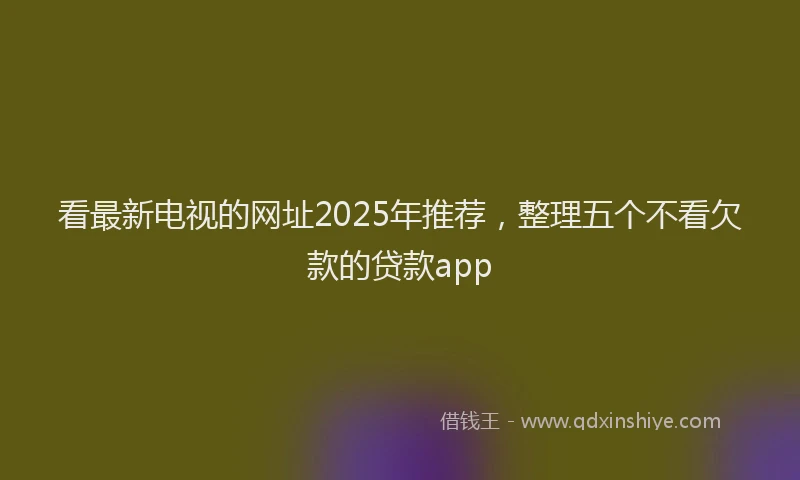 看最新电视的网址2025年推荐，整理五个不看欠款的贷款app